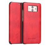 Fierre Shann Crazy Horse Texture Horizontal Flip PU Leather Case for Huawei Mate 10, with Smart View Window & Sleep Wake-up Function (Red)