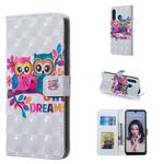 Lovers Owl Pattern 3D Horizontal Flip Leather Case for Huawei P30 Lite, with Holder & Card Slots & Photo Frame & Wallet