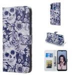 Skull and Flower Pattern 3D Horizontal Flip Leather Case for Huawei P30 Lite, with Holder & Card Slots & Photo Frame & Wallet
