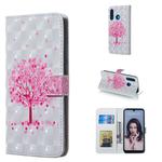 Pink Tree Pattern 3D Horizontal Flip Leather Case for Huawei P30 Lite, with Holder & Card Slots & Photo Frame & Wallet