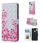 Sakura Pattern 3D Horizontal Flip Leather Case for Huawei Y7 (2019), with Holder & Card Slots & Photo Frame & Wallet