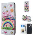 Owl Family Pattern 3D Horizontal Flip Leather Case for Huawei Y7 (2019), with Holder & Card Slots & Photo Frame & Wallet