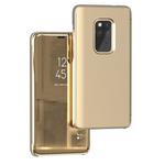 Mirror Clear View Horizontal Flip PU Smart Leather Case for Huawei Mate 20, with Holder (Gold)