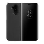 Mirror Clear View Horizontal Flip PU Smart Leather Case for Huawei Mate 20 Lite, with Holder (Black)