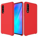 Solid Color Liquid Silicone Dropproof Protective Case for Huawei P30 (Red)