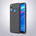 Litchi Texture TPU Shockproof Case for Huawei Y7 (2019) (Black)