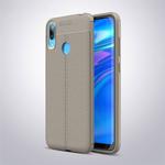 Litchi Texture TPU Shockproof Case for Huawei Y7 (2019) (Grey)
