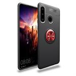 lenuo Shockproof TPU Case for Huawei P30 Lite, with Invisible Holder (Black Red)
