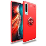 lenuo Shockproof TPU Case for Huawei P30, with Invisible Holder (Red)