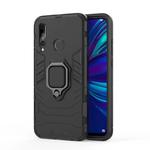 Shockproof PC + TPU Case with Magnetic Ring Holder for Huawei Enjoy 9s / P Smart+ 2019 (Black)
