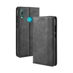 Magnetic Buckle Retro Texture Horizontal Flip Leather Case for Huawei Y7 (2019) / Y7 Prime (2019), with Holder & Card Slots & Wallet (Black)