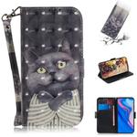 3D Colored Drawing Hug Cat Pattern Horizontal Flip Leather Case for Huawei P Smart Z / Y9 Prime 2019 / nova 5i, with Holder & Card Slots & Wallet