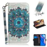 3D Colored Drawing Peacock Wreath Pattern Horizontal Flip Leather Case for Huawei P Smart Z / Y9 Prime 2019 / nova 5i, with Holder & Card Slots & Wallet