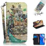 3D Colored Drawing Animals Pattern Horizontal Flip Leather Case for Huawei P Smart Z / Y9 Prime 2019 / nova 5i, with Holder & Card Slots & Wallet