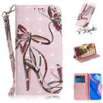 3D Colored Drawing Butterfly High-heeled Shoes Pattern Horizontal Flip Leather Case for Huawei P Smart Z / Y9 Prime 2019 / nova 5i, with Holder & Card Slots & Wallet
