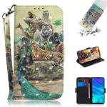 3D Colored Drawing Animals Pattern Horizontal Flip Leather Case for Huawei P Smart+ 2019 / Enjoy 9s / Honor 10i / Honor 20i / Honor 20 Lite, with Holder & Card Slots & Wallet