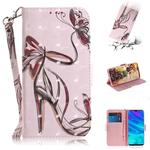 3D Colored Drawing Butterfly High-heeled Shoes Pattern Horizontal Flip Leather Case for Huawei P Smart+ 2019 / Enjoy 9s / Honor 10i / Honor 20i / Honor 20 Lite, with Holder & Card Slots & Wallet
