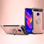 Magnetic 360 Degree Rotation Ring Holder Armor Protective Case for Huawei Honor View 20 (Rose Gold)