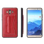 Fierre Shann Full Coverage Protective Leather Case for Huawei Mate 10,  with Holder & Card Slot (Red)