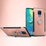 Shockproof Car Magnetic Case with 360 Degree Rotating Armor Ring for Huawei Mate 20 X(Rose Gold)