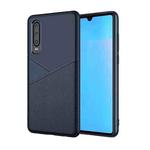 Ultra-thin Shockproof Soft TPU + Leather Case for Huawei P30 (Blue)