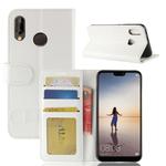 For Huawei  P20 Lite PU + TPU Crazy Horse Texture Horizontal Flip Leather Case with Wallet & Holder & Card Slots (White)