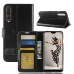 For Huawei  P20 Pro PU + TPU Crazy Horse Texture Horizontal Flip Leather Case with Wallet & Holder & Card Slots(Black)