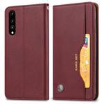 Knead Skin Texture Horizontal Flip Leather Case for Huawei P30, with Photo Frame & Holder & Card Slots & Wallet (Wine Red)
