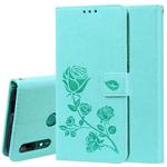 Rose Embossed Horizontal Flip PU Leather Case for Huawei P Smart Z, with Holder & Card Slots & Wallet (Green)