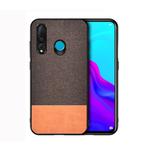 Shockproof Splicing PU + Cloth Protective Case for Huawei Enjoy 9s (Brown)
