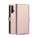 DZGOGO MILO Series PC + PU Horizontal Flip Leather Case for Huawei Honor 20, with Holder & Card Slot & Wallet (Rose Gold)