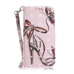 Butterfly High-heeled Shoes Pattern 3D Coloured Drawing Horizontal Flip Leather Case for Huawei P30 Pro, with Holder & Card Slots & Wallet