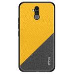 MOFI Shockproof TPU + PC + Cloth Pasted Case for Huawei Mate 20 Lite(Yellow)