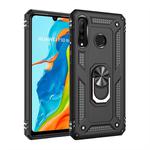 Armor Shockproof TPU + PC Protective Case for Huawei P30 Lite, with 360 Degree Rotation Holder (Black)