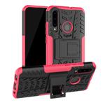 Tire Texture TPU+PC Shockproof Case for Huawei P Smart+ 2019, with Holder (Pink)
