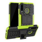 Tire Texture TPU+PC Shockproof Case for Huawei P Smart+ 2019, with Holder (Green)