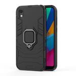 Panther PC + TPU Shockproof Protective Case for Huawei Honor 8S, with Magnetic Ring Holder (Black)