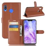 Litchi Texture Horizontal Flip Leather Case for Huawei Nova 3, with Wallet & Holder & Card Slots(Brown)