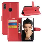 Litchi Texture Horizontal Flip Leather Case for Huawei Honor 8X, with Holder & Card Slots & Wallet & Photo Frame(Red)