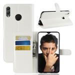Litchi Texture Horizontal Flip Leather Case for Huawei Honor 8X, with Holder & Card Slots & Wallet & Photo Frame(White)