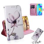 Magnolia Flower Pattern Coloured Drawing Horizontal Flip Leather Case for Huawei P30 Pro, with Holder & Card Slots & Wallet