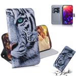 Tiger Pattern Coloured Drawing Horizontal Flip Leather Case for Huawei Honor View 20, with Holder & Card Slots & Wallet