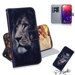 Lion Pattern Coloured Drawing Horizontal Flip Leather Case for Huawei Honor View 20, with Holder & Card Slots & Wallet