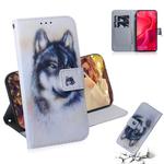 White Wolf Pattern Coloured Drawing Horizontal Flip Leather Case for Huawei Nova 4, with Holder & Card Slots & Wallet