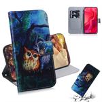 Oil Painting Owl Pattern Coloured Drawing Horizontal Flip Leather Case for Huawei Nova 4, with Holder & Card Slots & Wallet