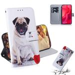 Pug Pattern Coloured Drawing Horizontal Flip Leather Case for Huawei Nova 4, with Holder & Card Slots & Wallet