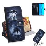 Wolf and Dog Pattern Coloured Drawing Horizontal Flip Leather Case for Huawei Y9 (2019) / Enjoy 9 Plus, with Holder & Card Slots & Wallet