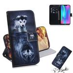 Wolf and Dog Pattern Coloured Drawing Horizontal Flip Leather Case for Huawei Honor 8C, with Holder & Card Slots & Wallet