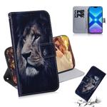 Lion Pattern Coloured Drawing Horizontal Flip Leather Case for Huawei Honor 8X, with Holder & Card Slots & Wallet