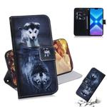 Wolf and Dog Pattern Coloured Drawing Horizontal Flip Leather Case for Huawei Honor 8X, with Holder & Card Slots & Wallet